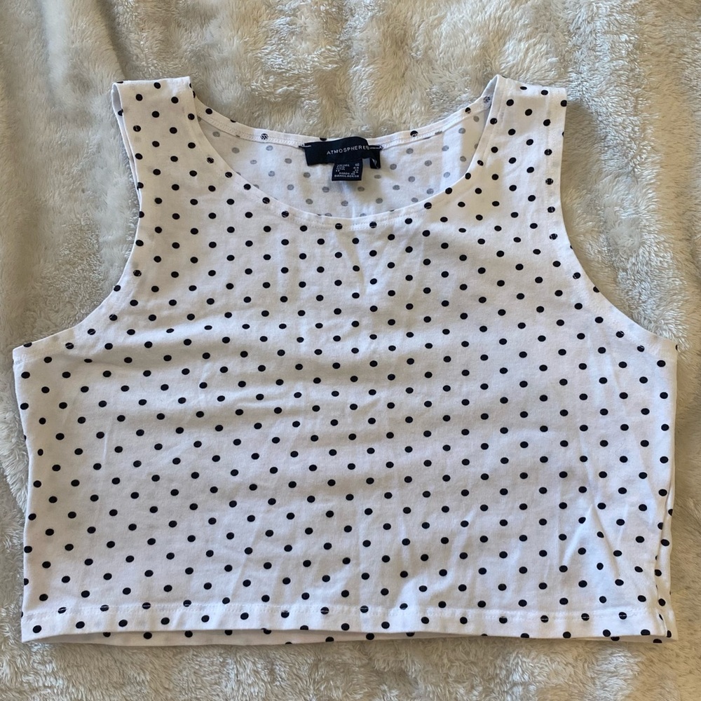 Sleeveless Polka Dot Crop Top